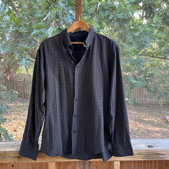 Rag & Bone Men's Brown & Black Check Print Button Down Shirt Size XXL - Picture 1 of 10